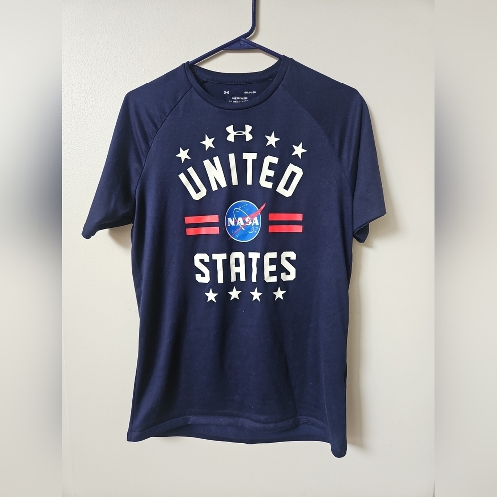 Under Armour - United States - NASA - Men’s T-shirt Blue Small - Polyester